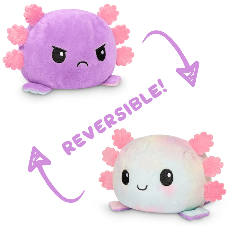 TeeTurtle Reversible Axolotl Plushie (Purple + Tie-Dye)