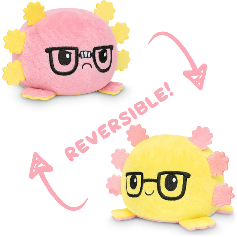 TeeTurtle Reversible Axolotl Plushie (Glasses)