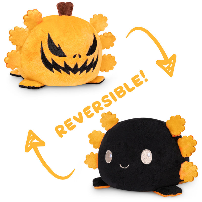 TeeTurtle Reversible Axolotl Plushie (Jack-o-Lantern)