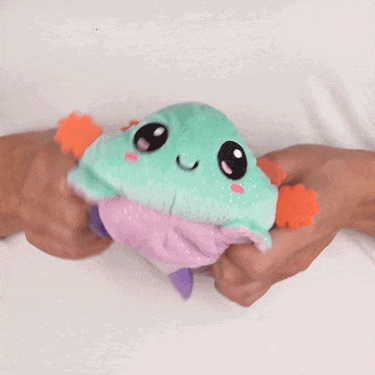 TeeTurtle Reversible Axolotl Plushie (Light Purple Sparkle + Aqua Sparkle)