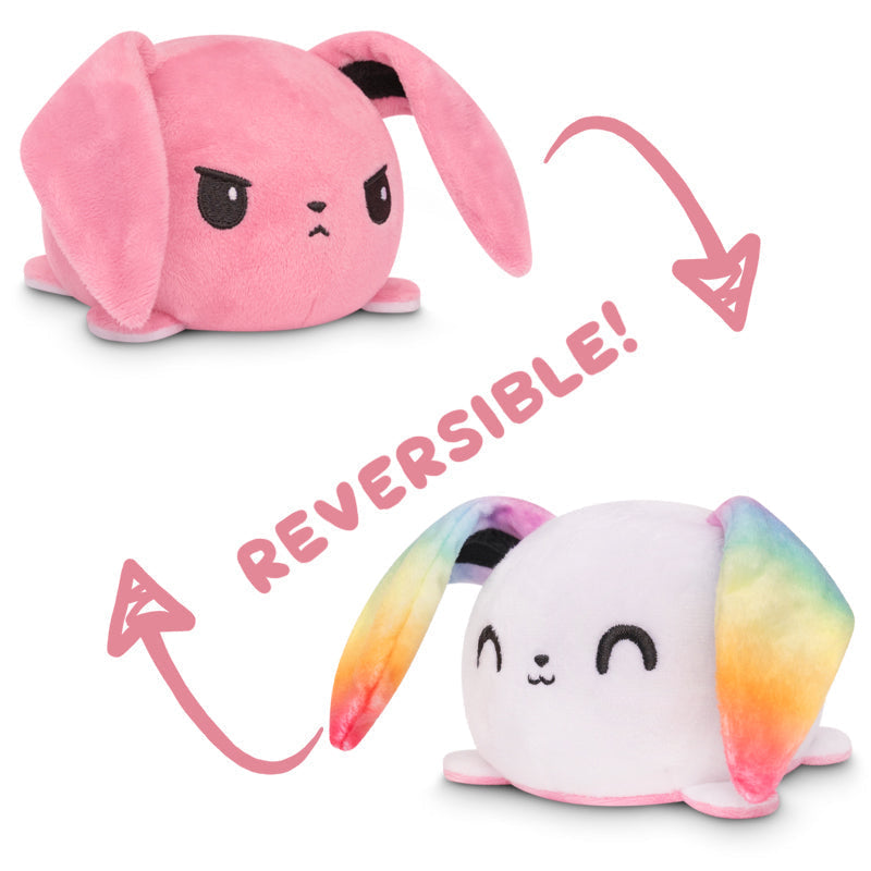 TeeTurtle Reversible Bunny Plushie (Rainbow Ears)