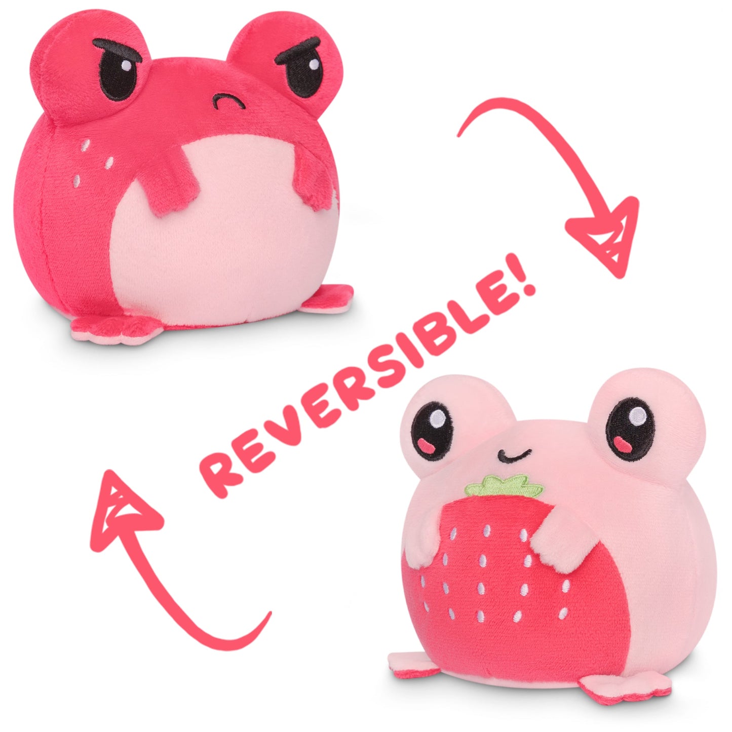 TeeTurtle Reversible Frog Plushie (Strawberry)