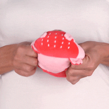TeeTurtle Reversible Frog Plushie (Strawberry)