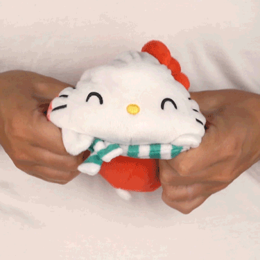 TeeTurtle Reversible Hello Kitty Plushie (Holiday Sweater)