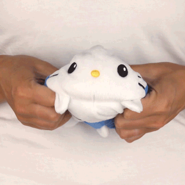 TeeTurtle Reversible Hello Kitty Plushie (White + Blue)