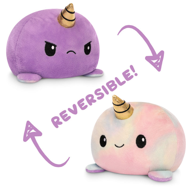 TeeTurtle Reversible Narwhal Plushie (Purple + Tie-Dye)