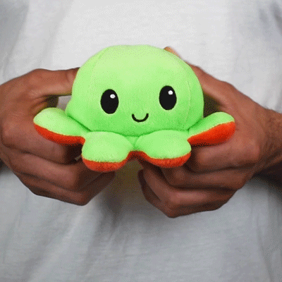 TeeTurtle Reversible Octopus Plushie (Red + Green)