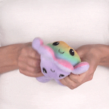 TeeTurtle Reversible Octopus Plushie (Light Purple + Rainbow)