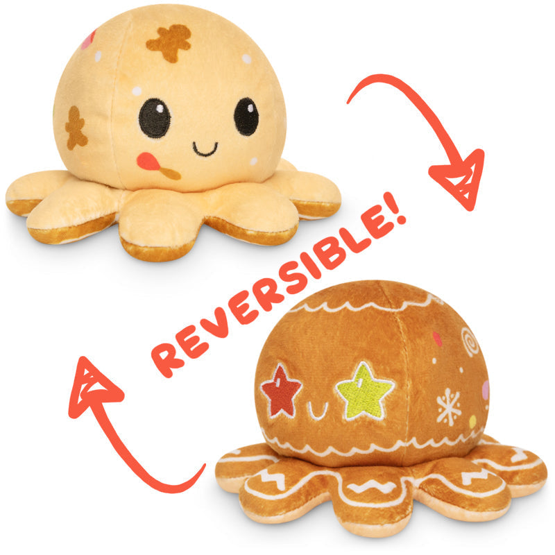 TeeTurtle Reversible Octopus Plushie (Baking + Gingerbread)