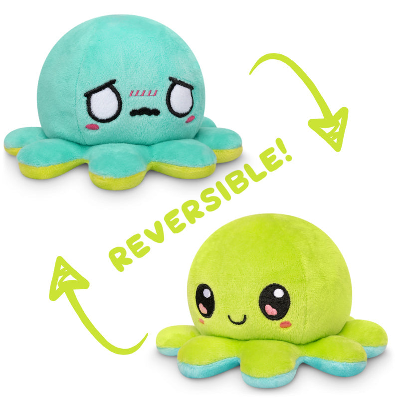 TeeTurtle Reversible Octopus Plushie (Aqua + Light Green)