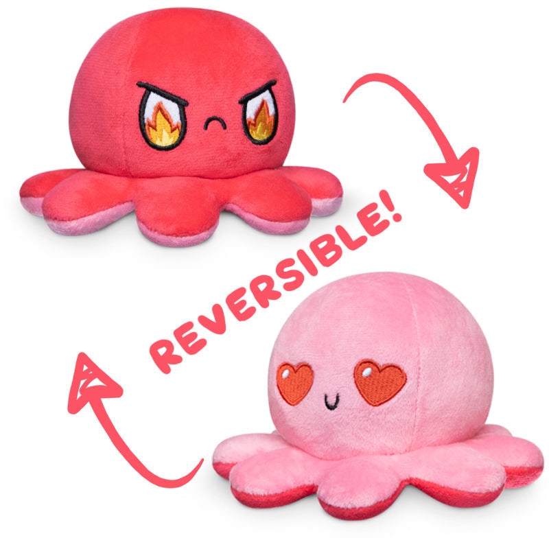 TeeTurtle Reversible Octopus Plushie (Red + Pink)