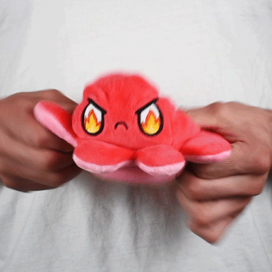 TeeTurtle Reversible Octopus Plushie (Red + Pink)