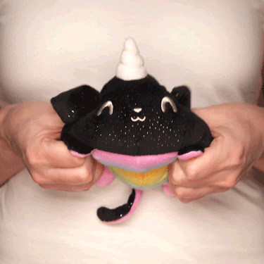 TeeTurtle Reversible Kittencorn & Puppicorn Plushie (Rainbow + Black Sparkle)