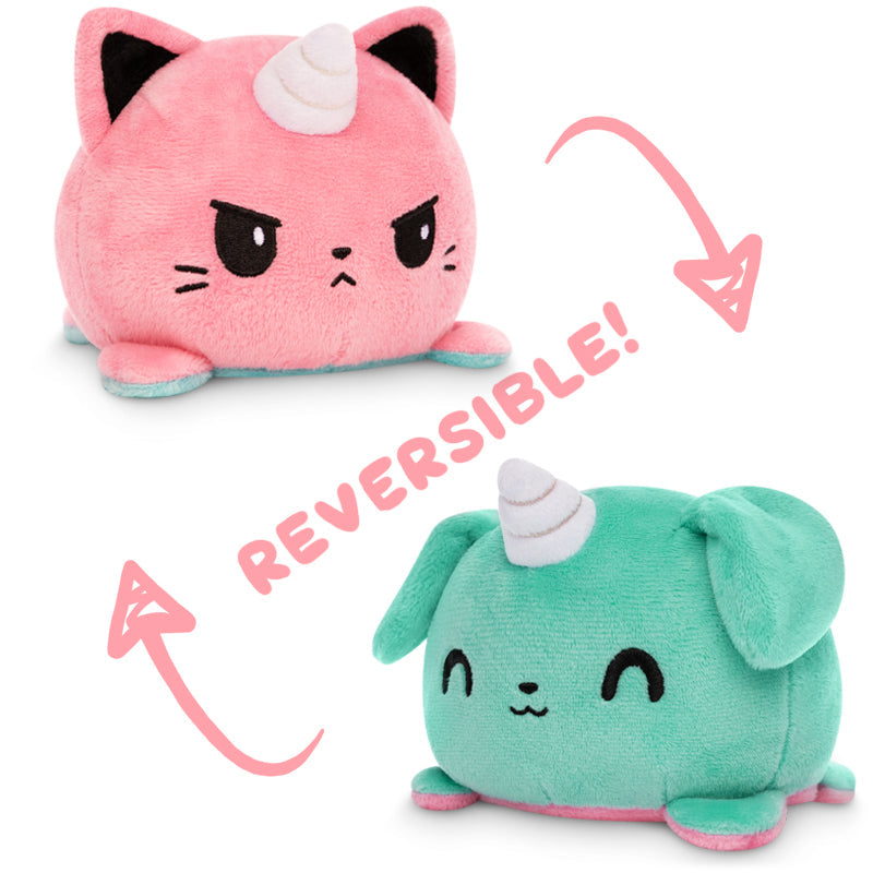 TeeTurtle Reversible Kittencorn & Puppicorn Plushie (Pink + Aqua)
