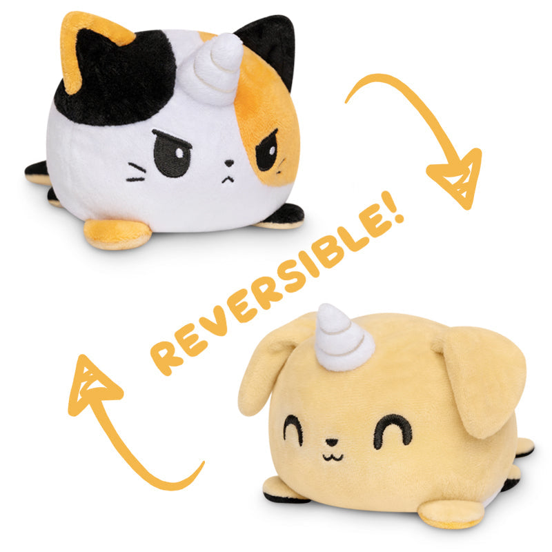 TeeTurtle Reversible Kittencorn & Puppicorn Plushie (Calico + Tan)