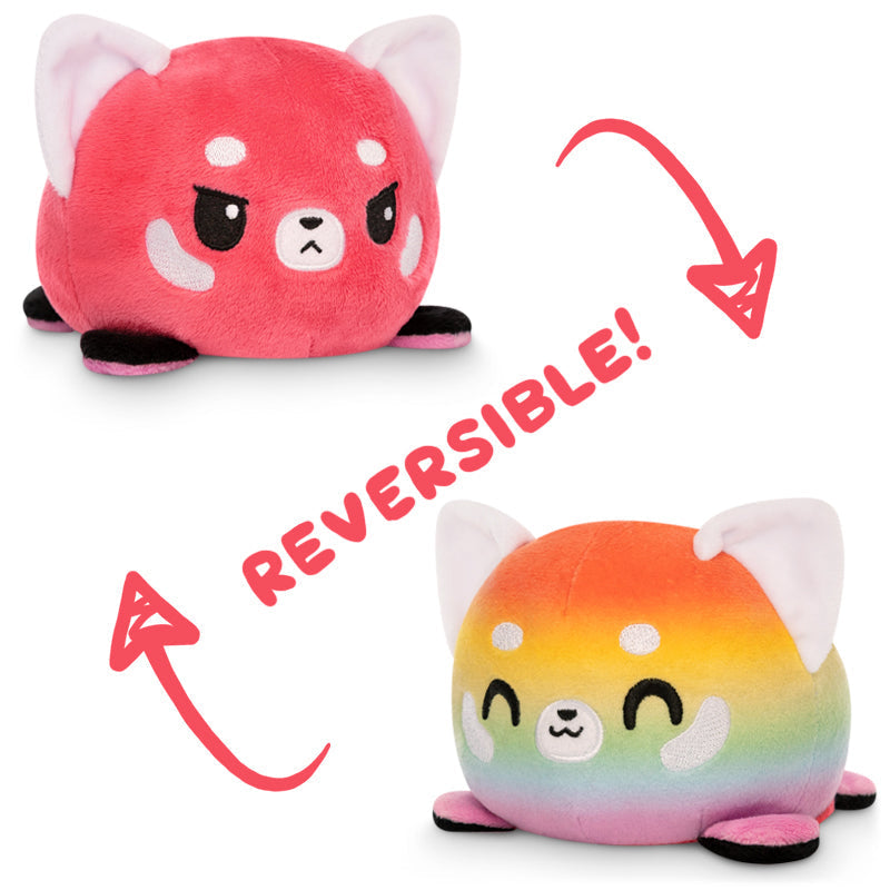 TeeTurtle Reversible Red Panda Plushie (Red + Rainbow)