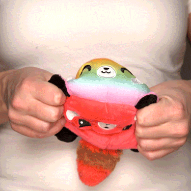 TeeTurtle Reversible Red Panda Plushie (Red + Rainbow)
