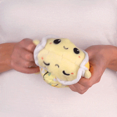 TeeTurtle Reversible Turtle Plushie (Lemons & Flowers Shell)
