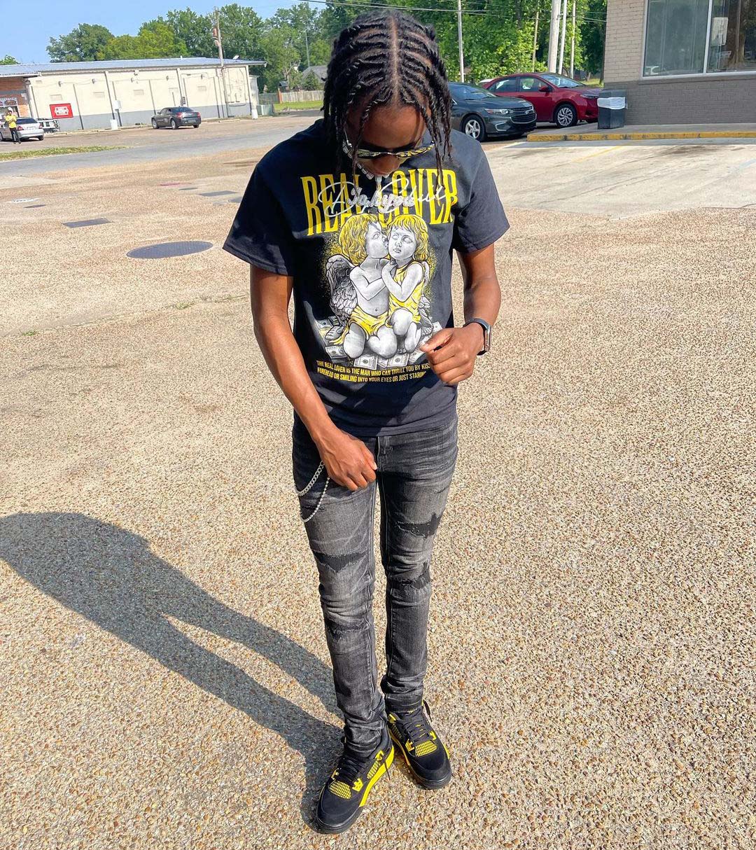 Black Tour Yellow AJ 4 Thunder DopeSkill Unisex T-Shirt Real Lover Graphic