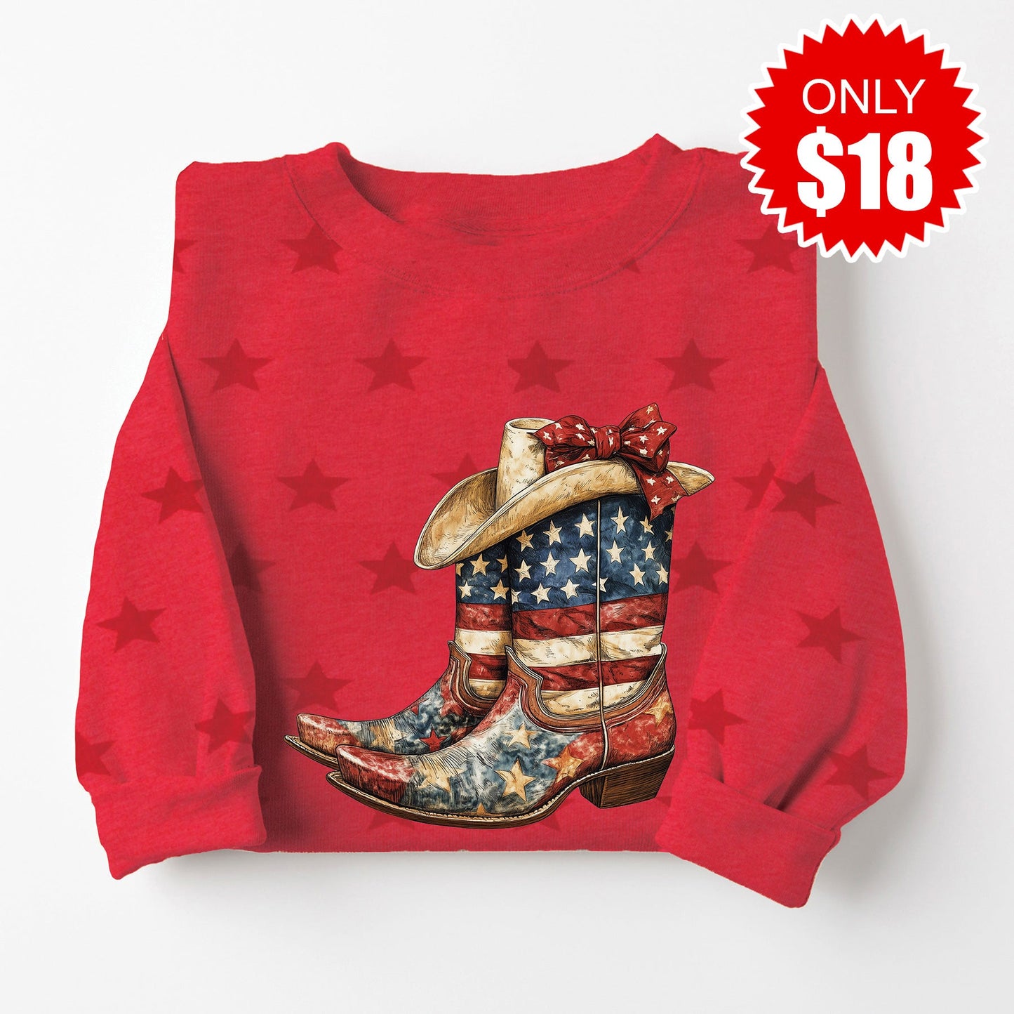 Boots Sweatshirt - Red Star Print - 18