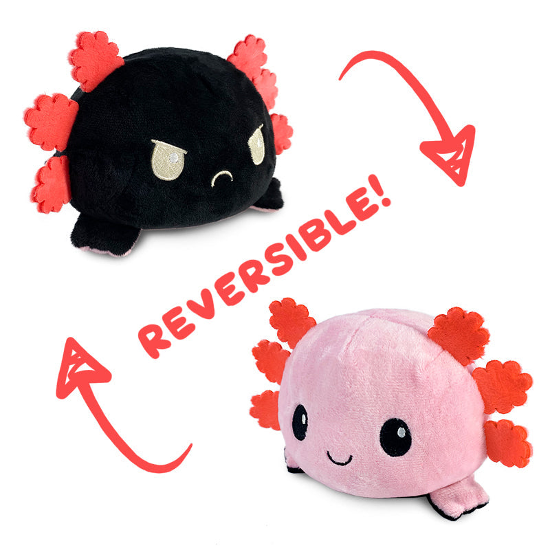 TeeTurtle Reversible Axolotl Plushie (Black + Pink)