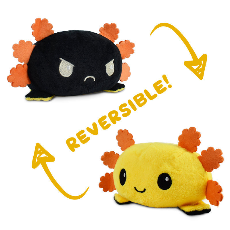 TeeTurtle Reversible Axolotl Plushie (Black + Yellow)