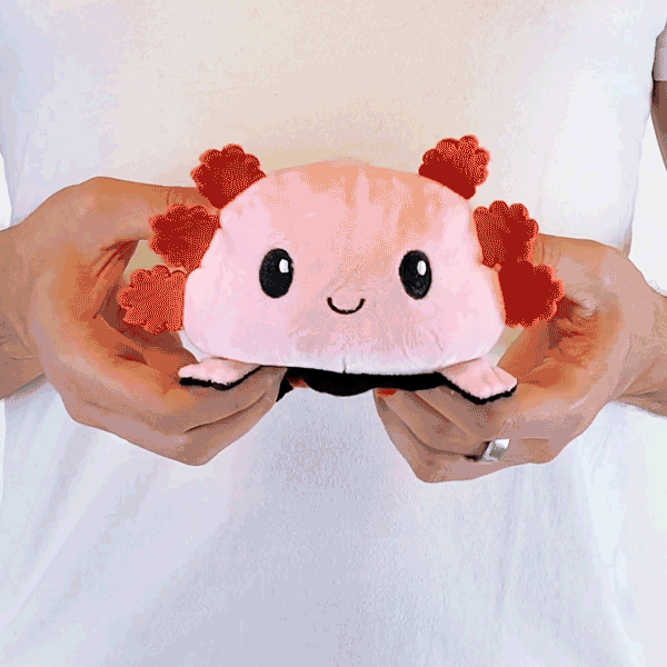 TeeTurtle Reversible Axolotl Plushie (Black + Pink)