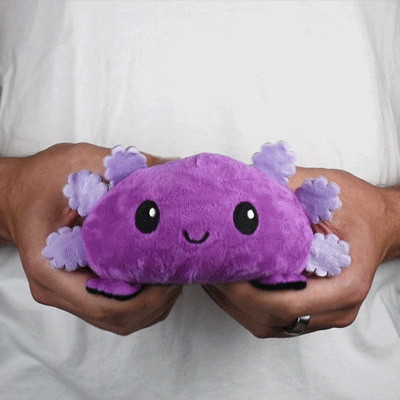 TeeTurtle Reversible Axolotl Plushie (Black + Purple)