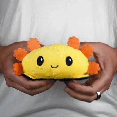 TeeTurtle Reversible Axolotl Plushie (Black + Yellow)