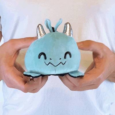 TeeTurtle Reversible Dragon Plushie (Black + Blue)