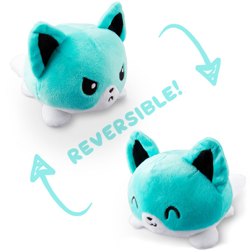 TeeTurtle Reversible Fox Plushie (Aqua)