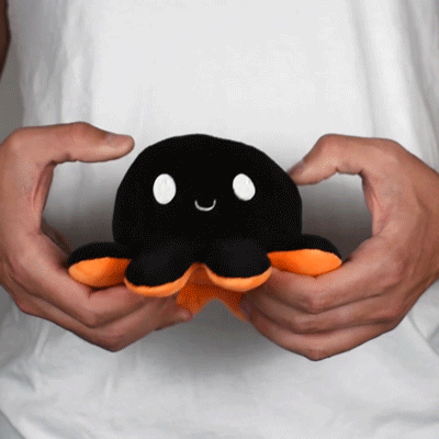 TeeTurtle Reversible Octopus Plushie (Orange + Black)