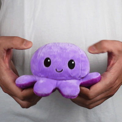 TeeTurtle Reversible Octopus Plushie (Purple + Light Purple)