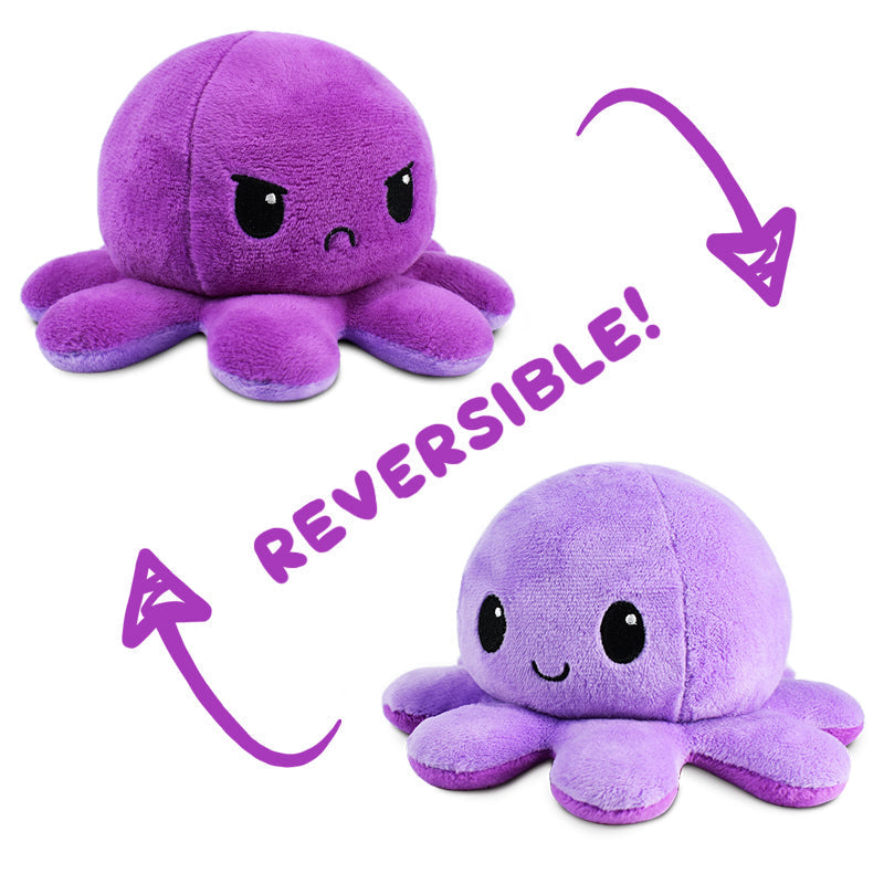TeeTurtle Reversible Octopus Plushie (Purple + Light Purple)