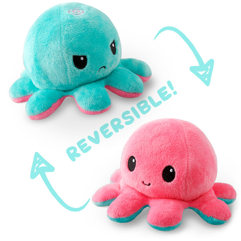 TeeTurtle Reversible Octopus Plushie (Aqua + Pink)