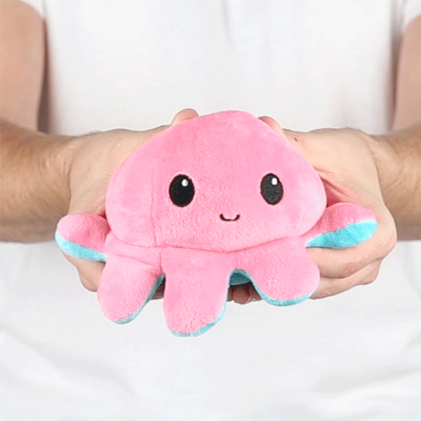 TeeTurtle Reversible Octopus Plushie (Aqua + Pink)