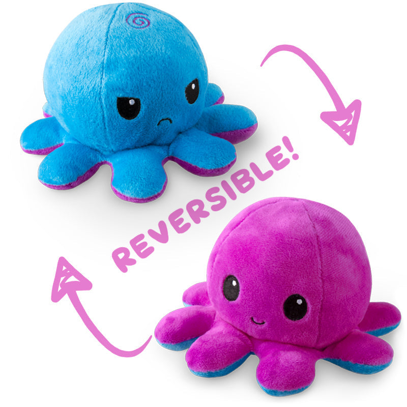 TeeTurtle Reversible Octopus Plushie (Blue + Purple)