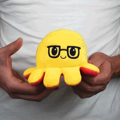 TeeTurtle Reversible Octopus Plushie (Glasses)