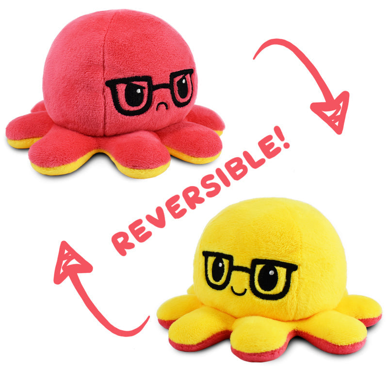 TeeTurtle Reversible Octopus Plushie (Glasses)