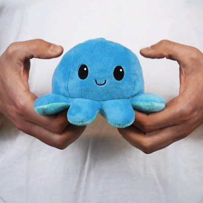 TeeTurtle Reversible Octopus Plushie (Light Blue + Blue)