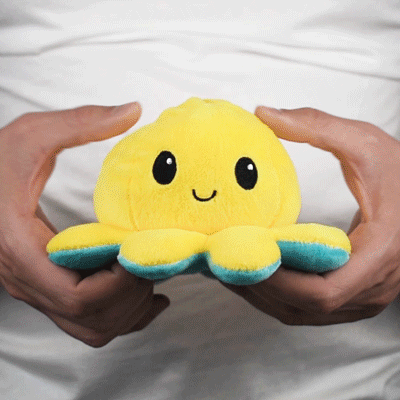 TeeTurtle Reversible Octopus Plushie (Aqua + Yellow)