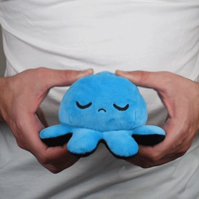 TeeTurtle Reversible Octopus Plushie (Black + Blue)