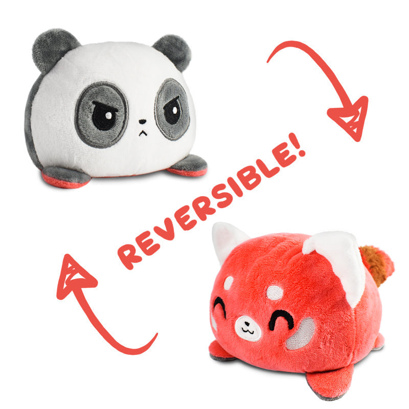 TeeTurtle Reversible Panda & Red Panda Plushie