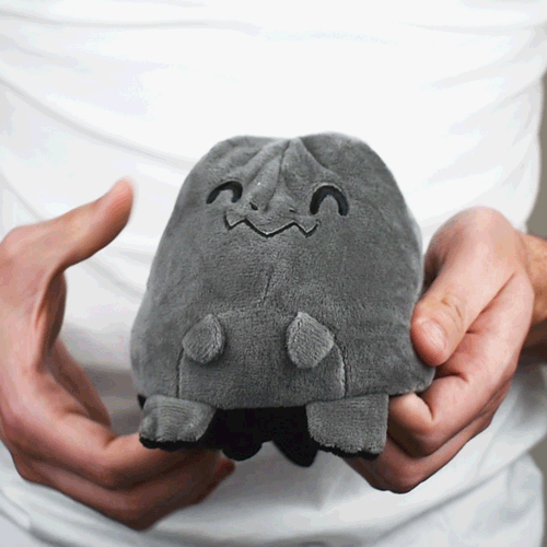 TeeTurtle Reversible T-Rex Plushie (Black + Gray)