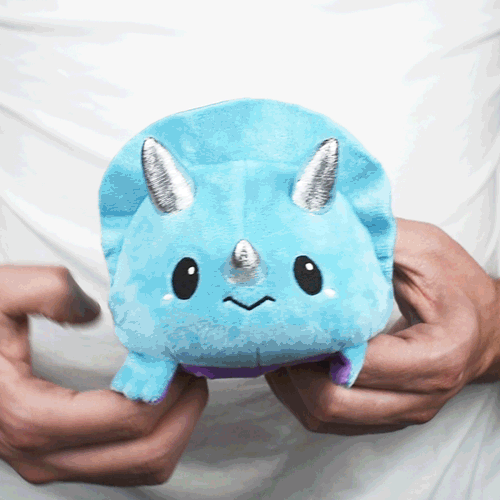 TeeTurtle Reversible Triceratops Plushie (Blue + Purple)