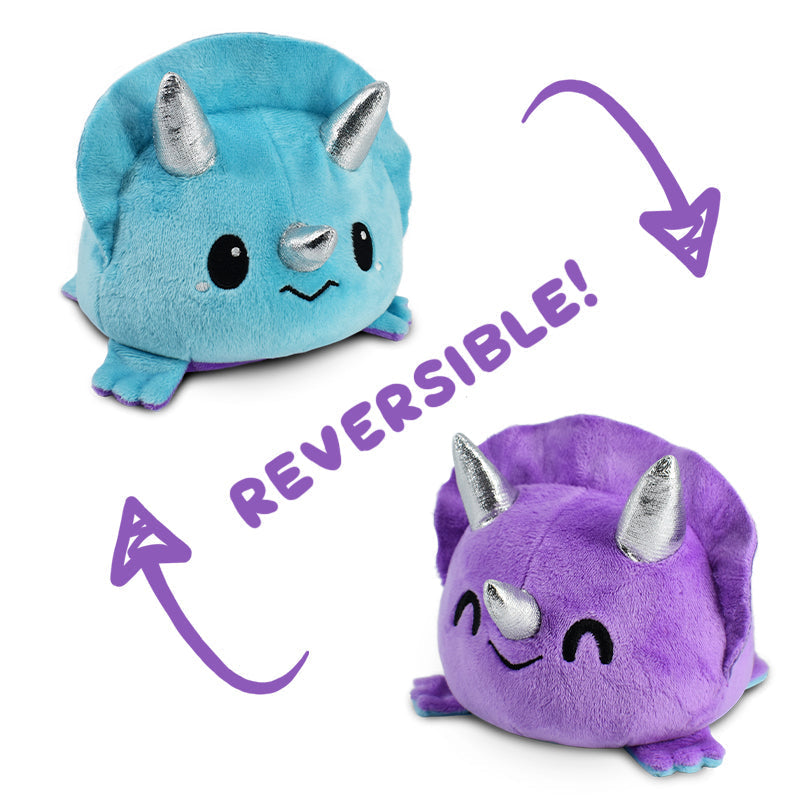TeeTurtle Reversible Triceratops Plushie (Blue + Purple)