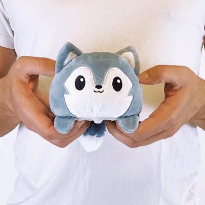 TeeTurtle Reversible Wolf Plushie (Gray)