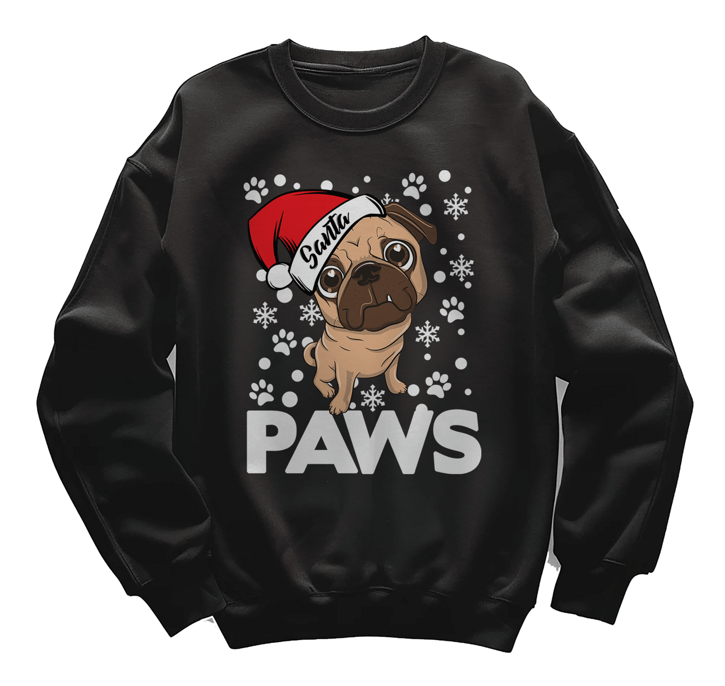 Santa Paws Pug Dog Sweatshirt