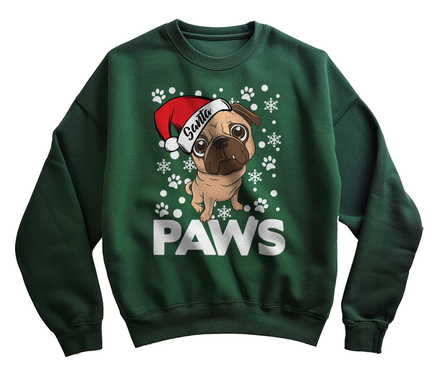 Santa Paws Pug Dog Sweatshirt