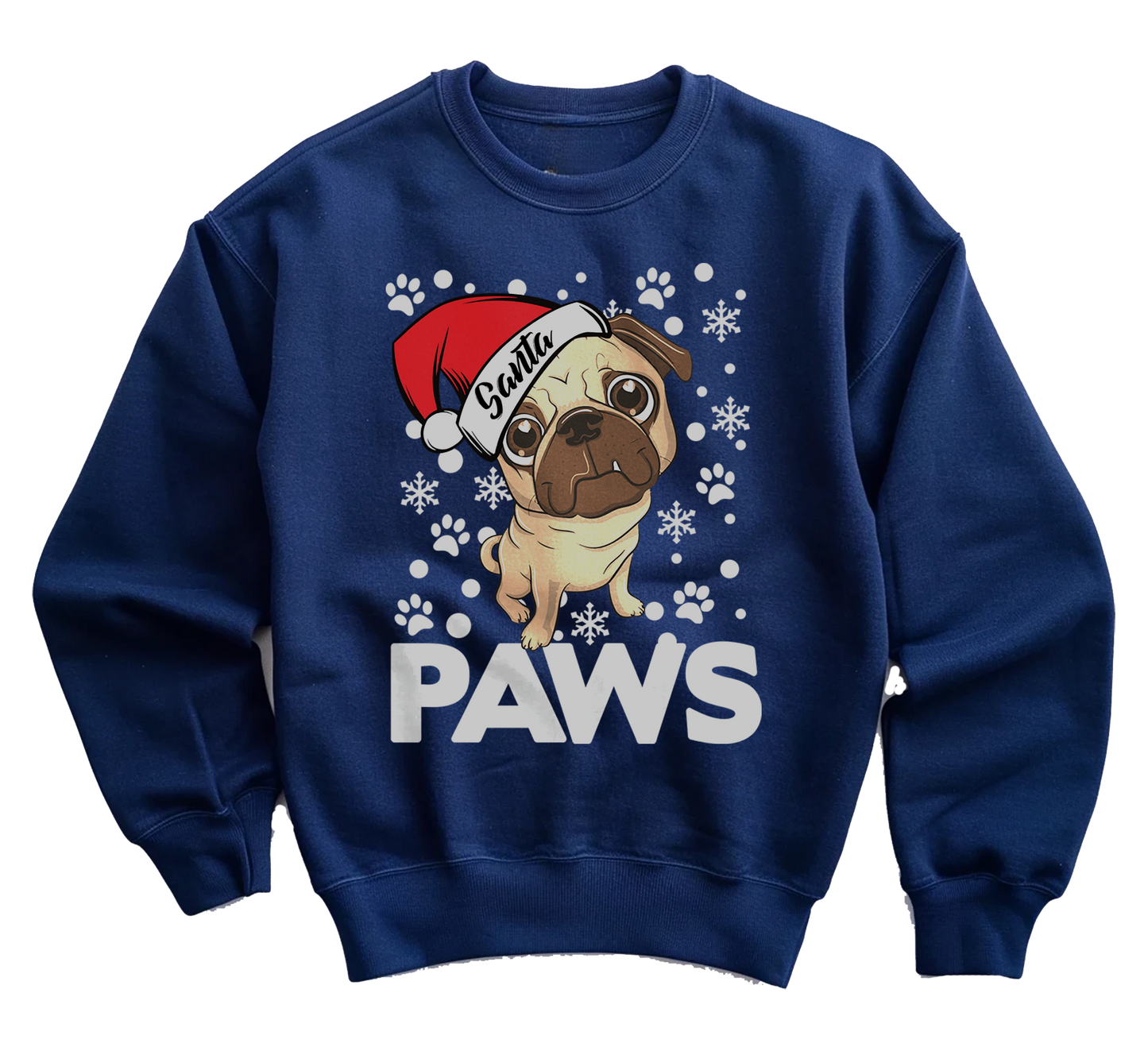 Santa Paws Pug Dog Sweatshirt